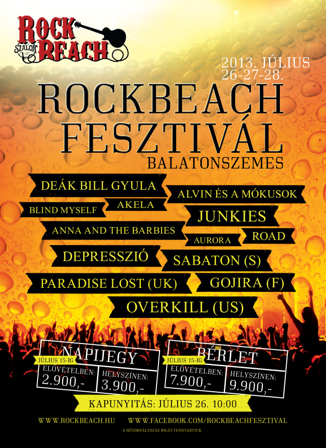 Rock Beach Fesztivál plakát.